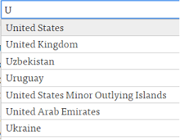 Country selector autocomplete example