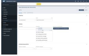 Administration Cockpit — Management of Authority Groups (User Roles) for Users and User Groups